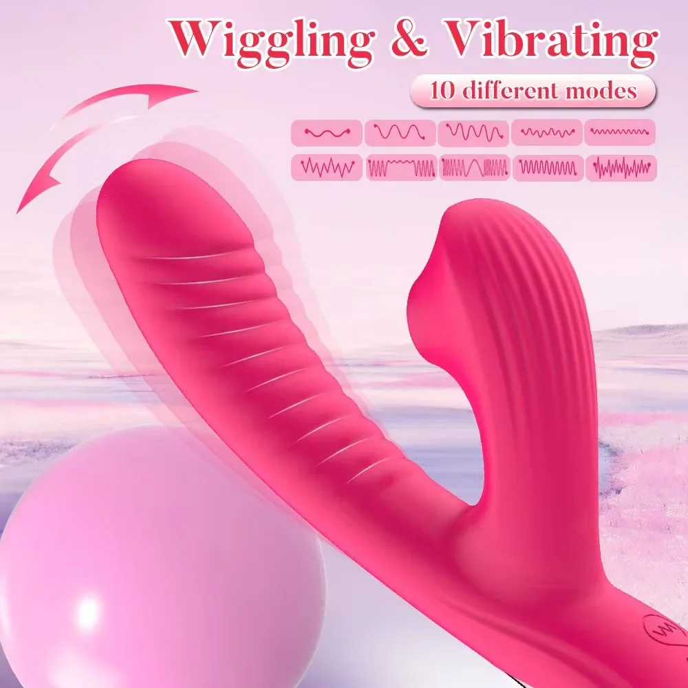 Clitoral Sucking Vibrator Female Dildo Vaginal Wiggling Massager Clitoris Sucker Vacuum Stimulator Sex Toys For Women Adults 18