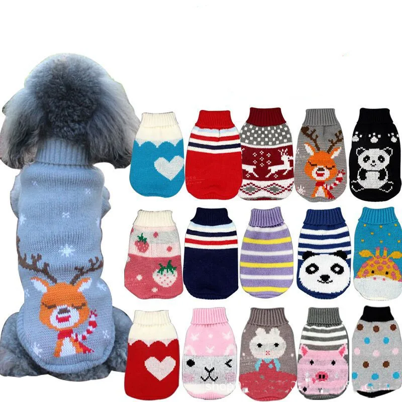 

Chihuahua Sweater Warm Dog Clothes for Small Medium Dogs Knitted Cat Pet Clothing for Bulldogs Puppy Costume Coat Winter