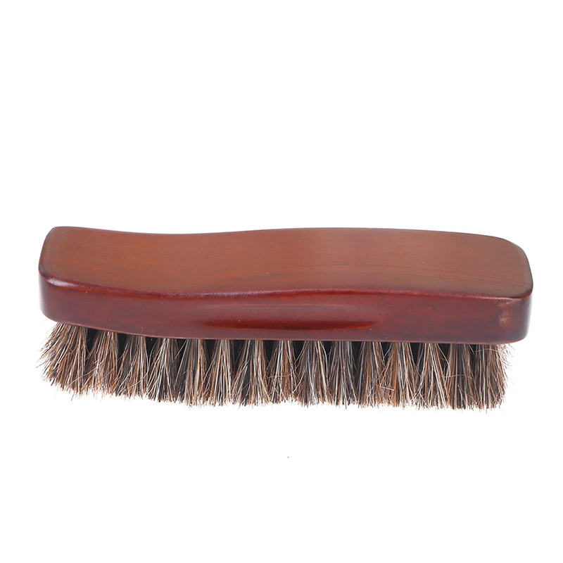 1 Pc Natural Wood Bristle Polish Brush Horse Hair Shoe Boot Brush Care Clean 4