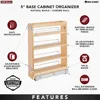 Pullout Base Cabinet Organizer, Adjustable Shelves for Full Height Kitchen or Vanity Cabinets, Maple Wood, 448-BC19-5C 4