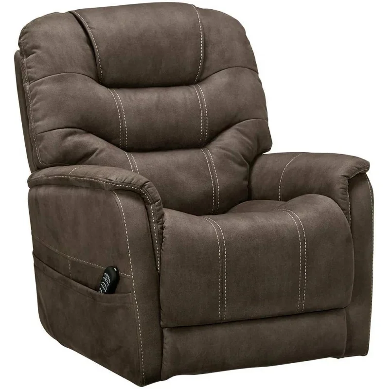 by Ashley Ballister Contemporary Power Lift Recliner, Brown