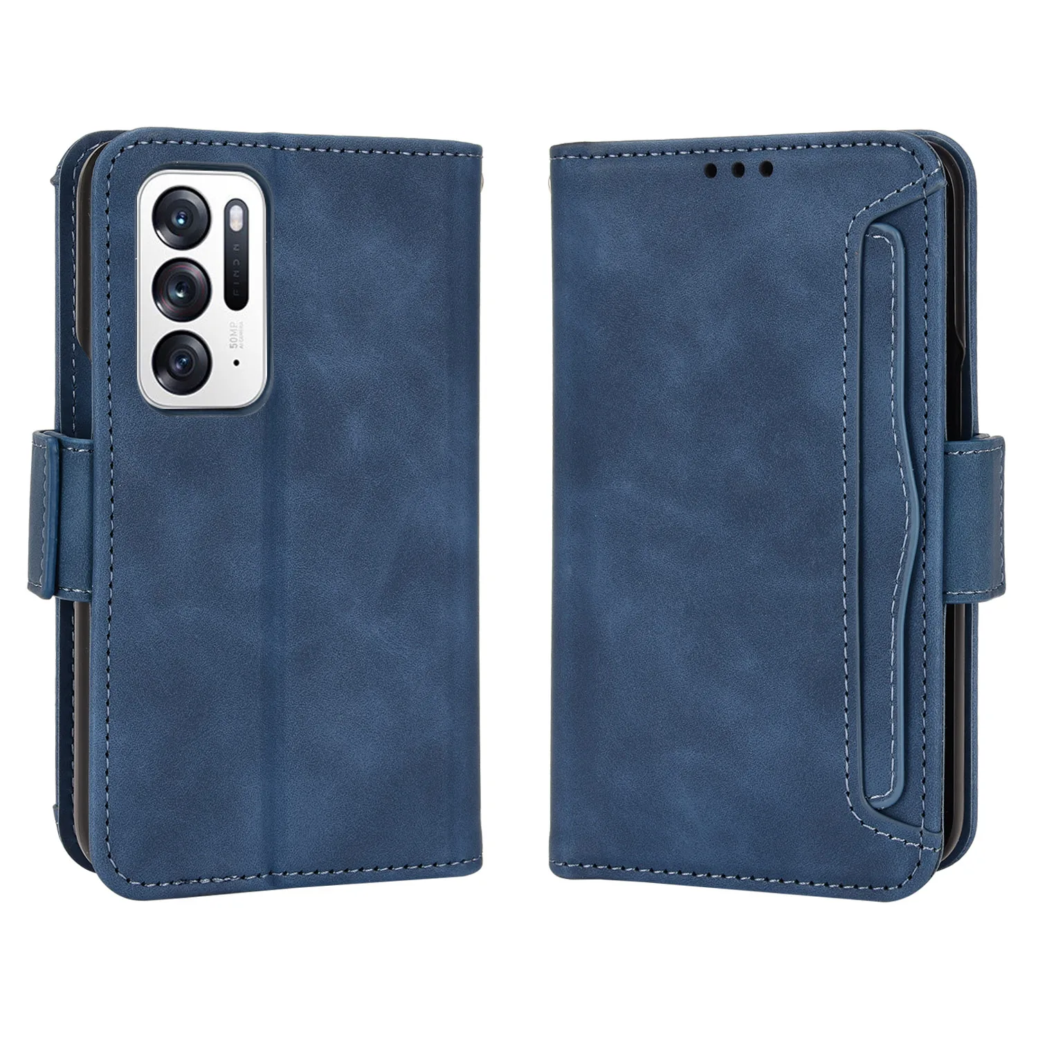 Per Oppo Find N2 Custodia Cover Premium Leather Wallet Leather Flip Multi-Card Slot Cover Per Oppo Find N Cover Per Telefono