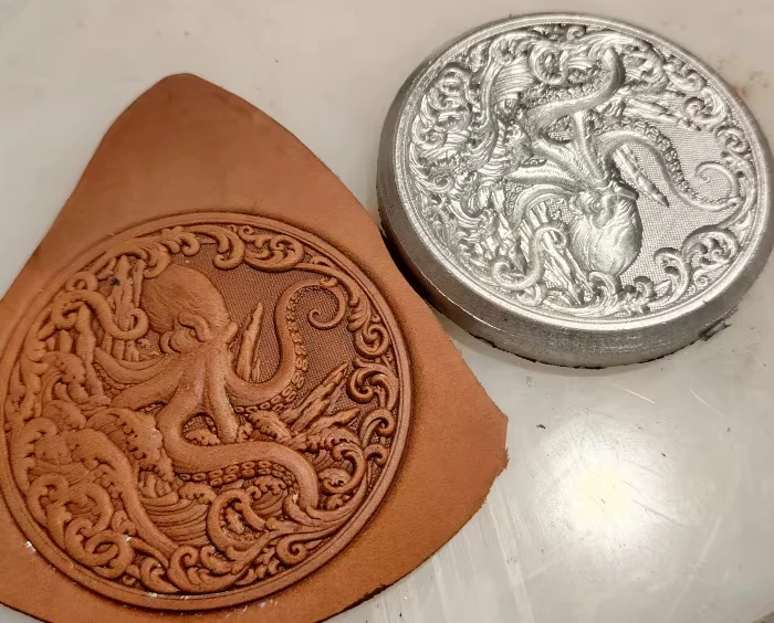 78mm 3D 당초 가죽 엠보싱 스탬프 몰드, 알루미늄 합금 몰드 프레스 DIY 가죽 공예 도구 조각 스탬퍼 프레싱