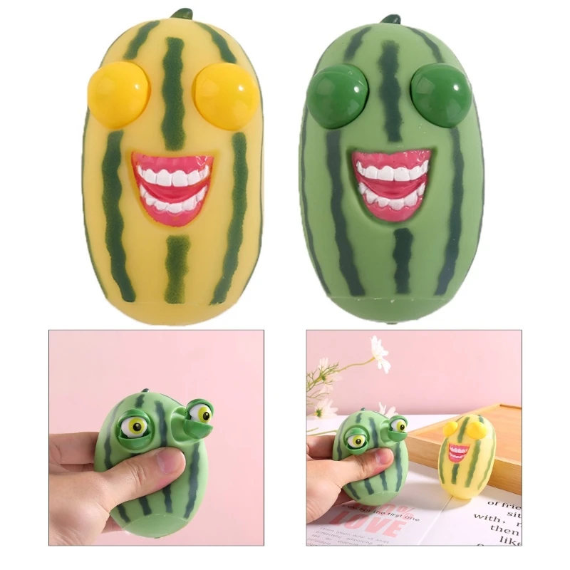 

Squishy Fidgets Squeeze Toy Eye Popping Watermelon Stress Toy Playful Entertainment Toy for Adult Kids ADD HandTherapy