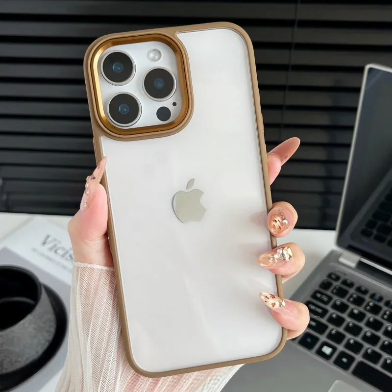 Enhanced Transparent Edge Protective Phone Case with Anti-Drop Bumper