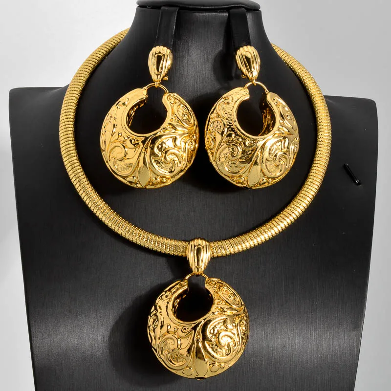 DianaBabyGoldColorNecklacePendantandEarringsForWomenRomantic