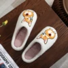 Corgi Pet Pattern Embroidered Plush Home Thick-Soled Comfortable Woolen Cotton Slippers Cute Warm Non-Slip Indoor Slippers Pet Mom Gift Dog Lovers Men and Women Can Wear 6