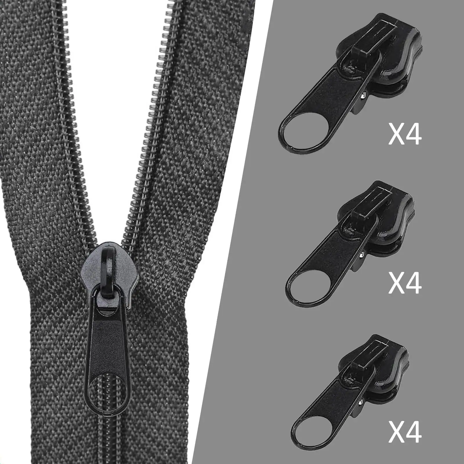 12Pcs Zipper Sliders Replacement Zip Pullers Zip Sliders Zipper Head for Luggage