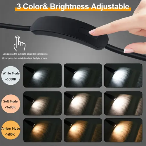 LED Reading Neck Light Usb Rechargeable Book Lamp 360° Flexible Arm Reading Book Light Read Neck Lamp Study Reading Night Light - Image 2