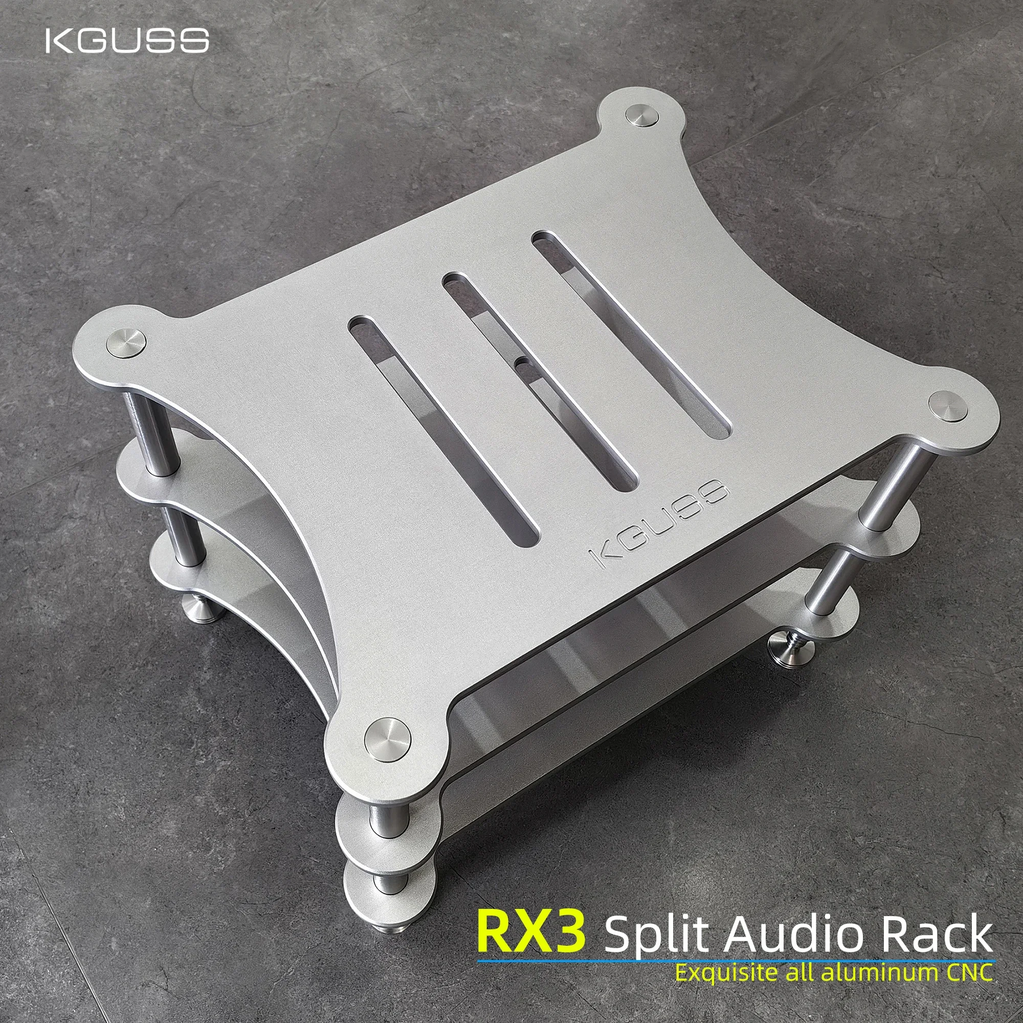 thumbnail image 2 of KGUSS Mini 2-Layer Acrylic Audio Rack - Desktop Stand For DAC, Headphone Amps, Small HiFi Gear 2 of 13
