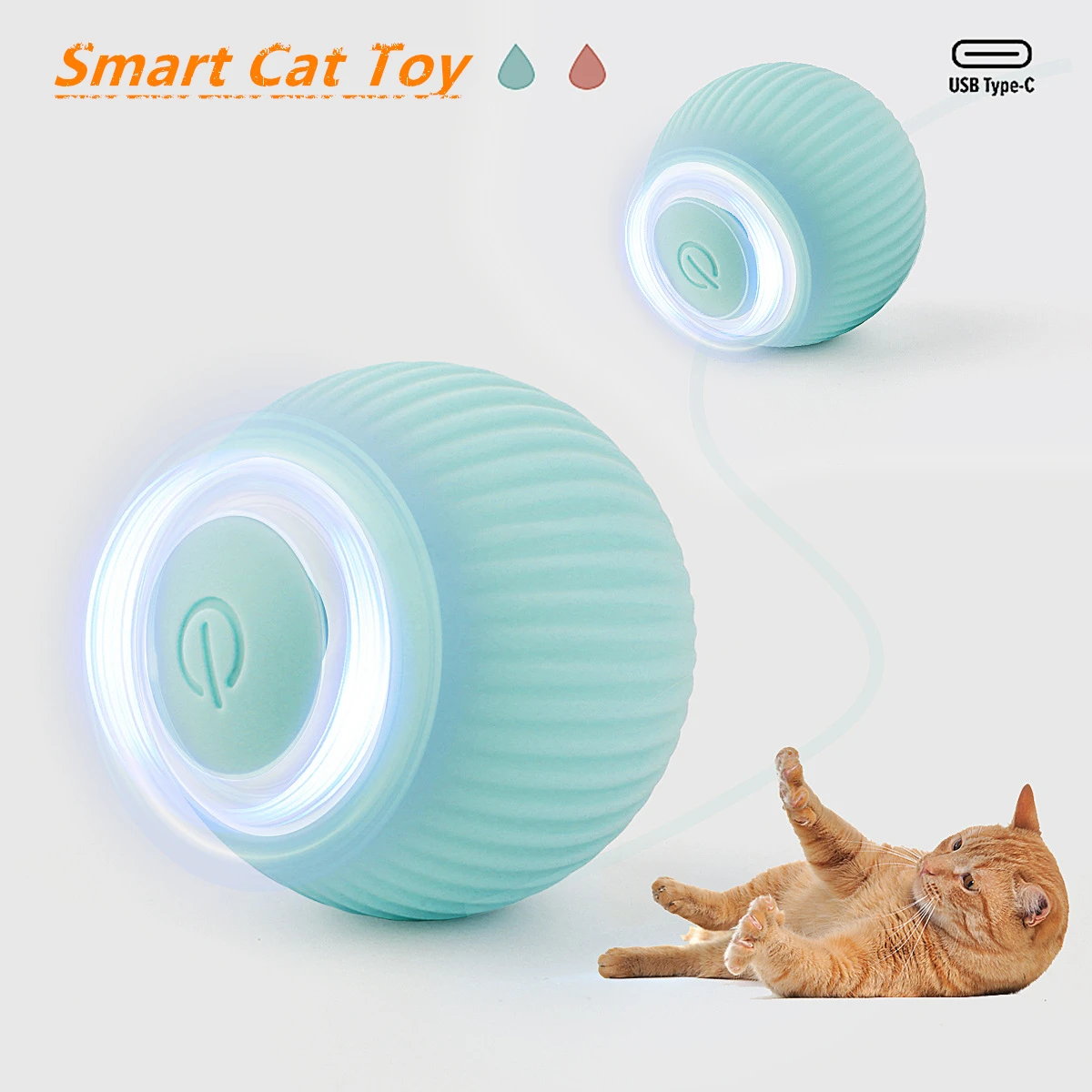 Smart Cat Rolling Ball Toys Rechargeable Motion Self-moving Kitten for Indoor Interactive Playing cat interactive toy,cat toys,cat interactive ball toys,pet toys,pet toy balls