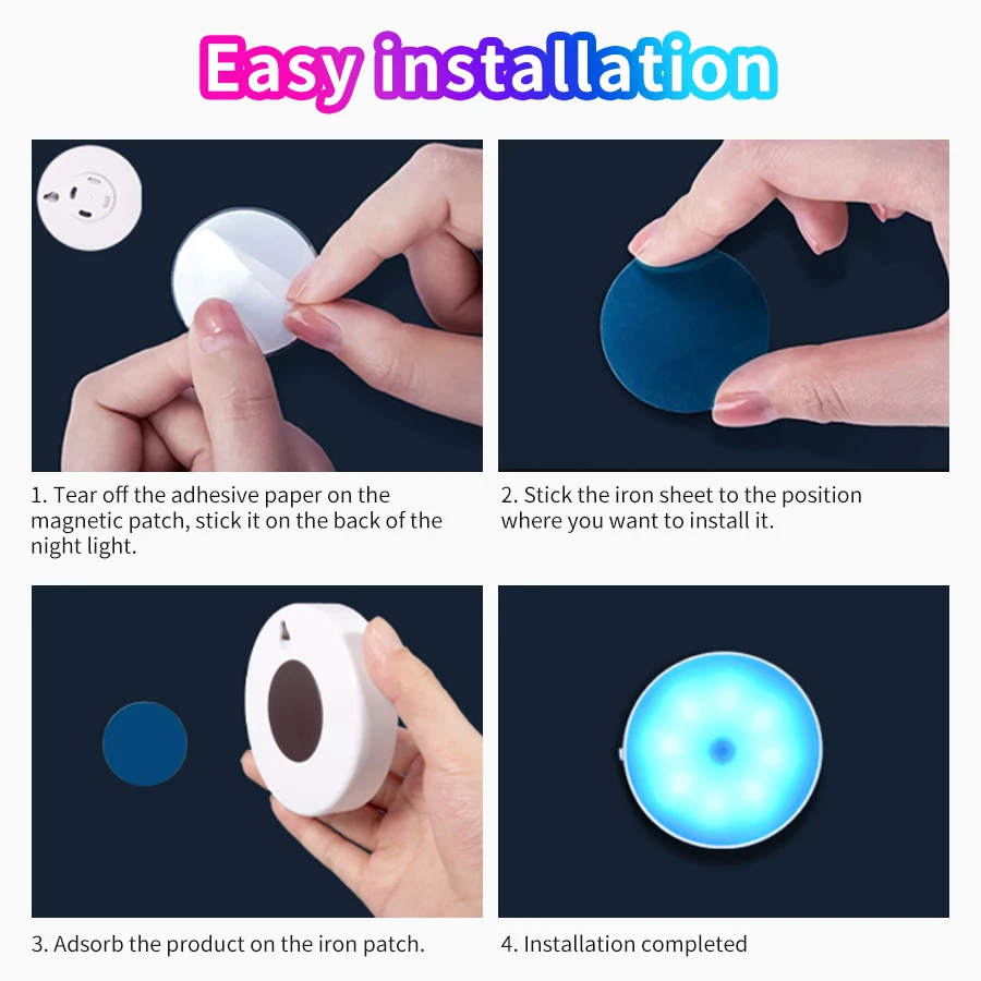 RGB Rechargeable LED Under Cabinet Lights PIR Motion Sensor Night Light Led Lamp Stairs Closet Wardrobe Kitchen Light Room Decor led motion sensor light led cabinet light under cabinet light cabinet lights led cabinet lights