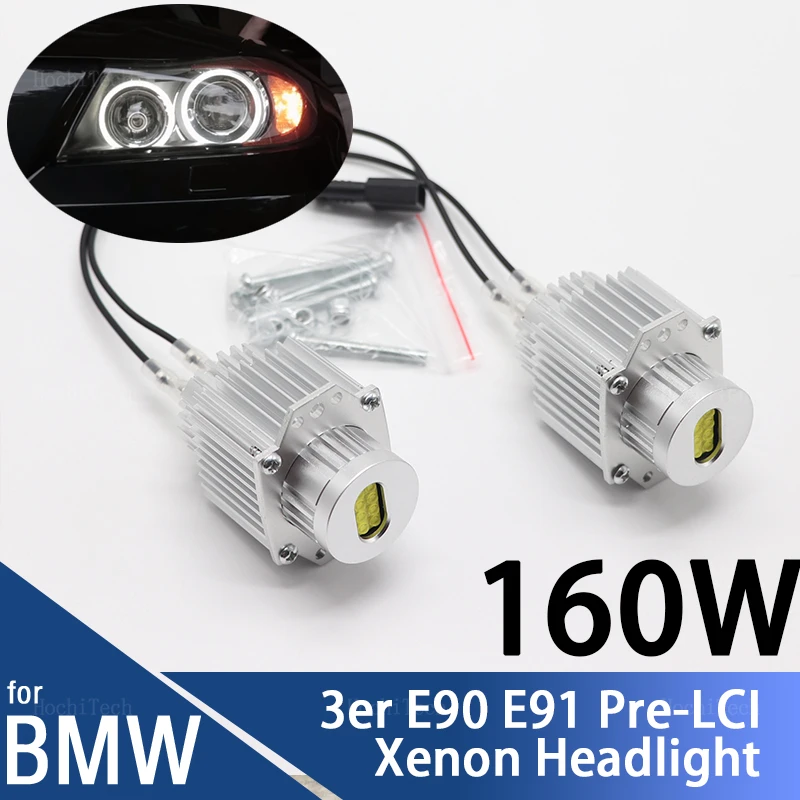 

160W LED Angel Eye Daytime running lights Bulb Canbus Error free for BMW E90 E91 3 Series 320 325i 328i 335i Pre LCI 2004-2008