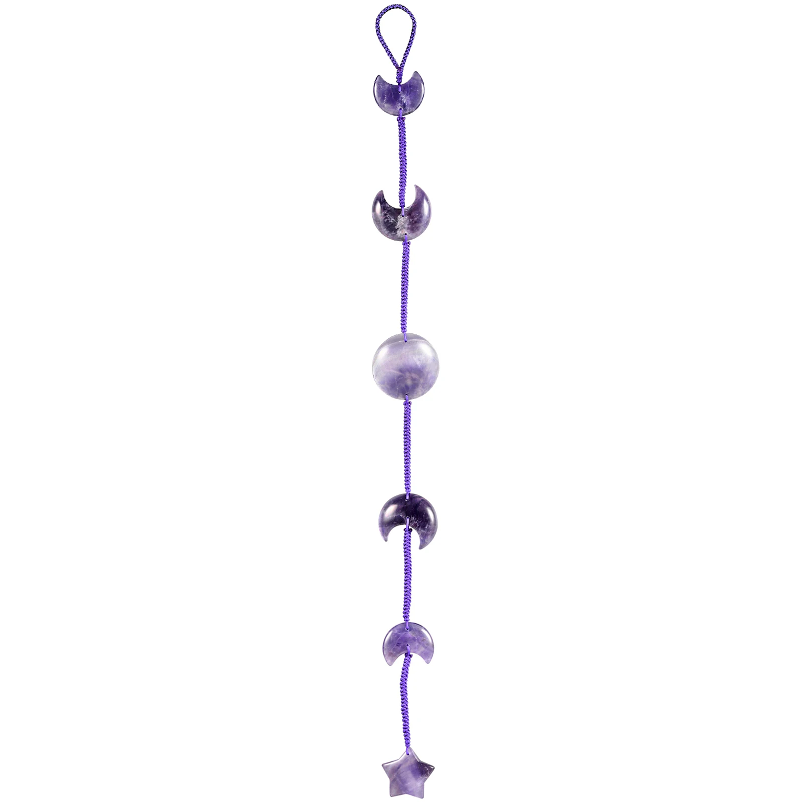 TUMBEELLUWA Natural Crystal Stone Rock Quartz Star Moon Wind Chimes Reiki Healing Amethyst Wall Window Car Hanging Ornaments natural crystal stone moon