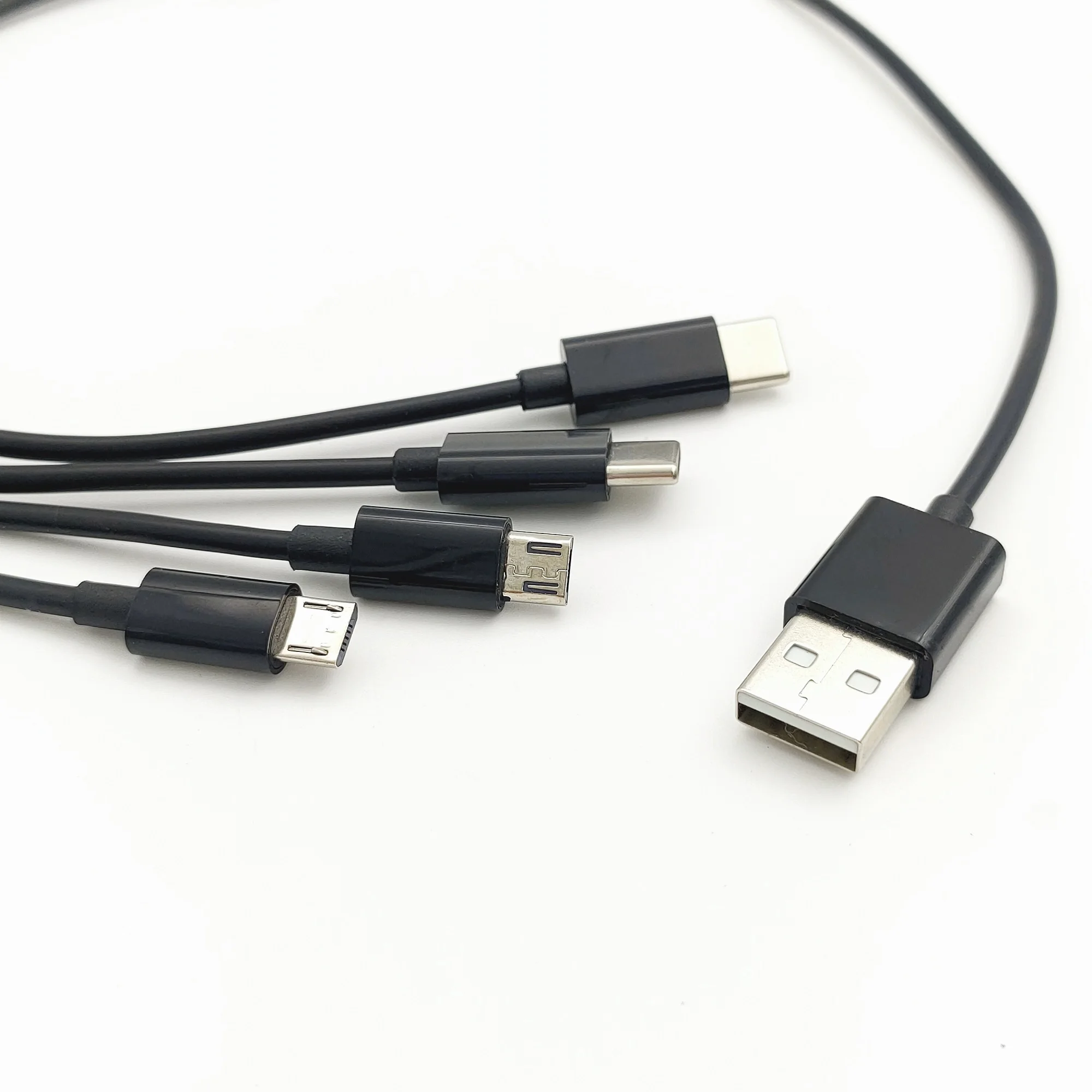 50cm 4 in 1 USB to 2 Type C + 2 Micro Charging Cable Multiple Charging USB Adapter