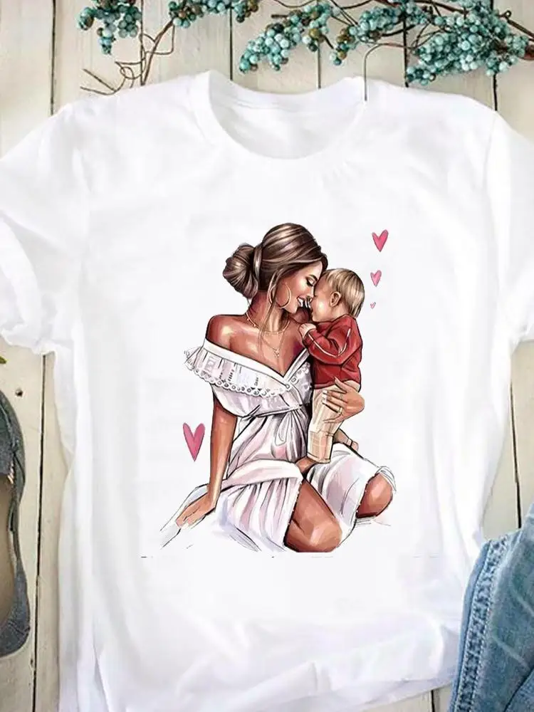

Summer Casual Clothing Graphic T Shirt Short Sleeve Mom Love Sweet Trend Women Print Fashion Clothes Tee T-shirt Female Top