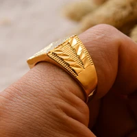 Dubai Middle Eastern Gold Color Rings For  Men Weddings Ring Engagements Flower and Gifts 4