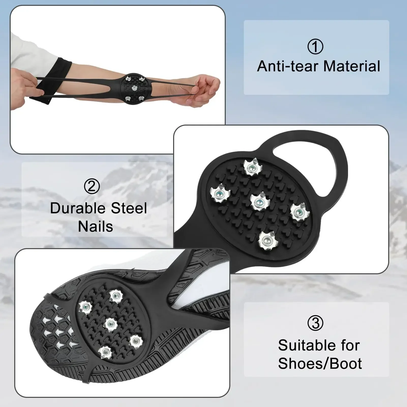 Silicone Anti Slip Shoe Covers for Hiking Climbing