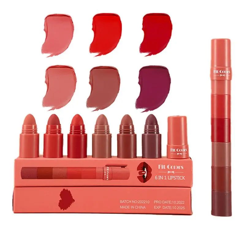 LipstickSet6In1LipstickSetsForWomenLonglastingMatteVelvet