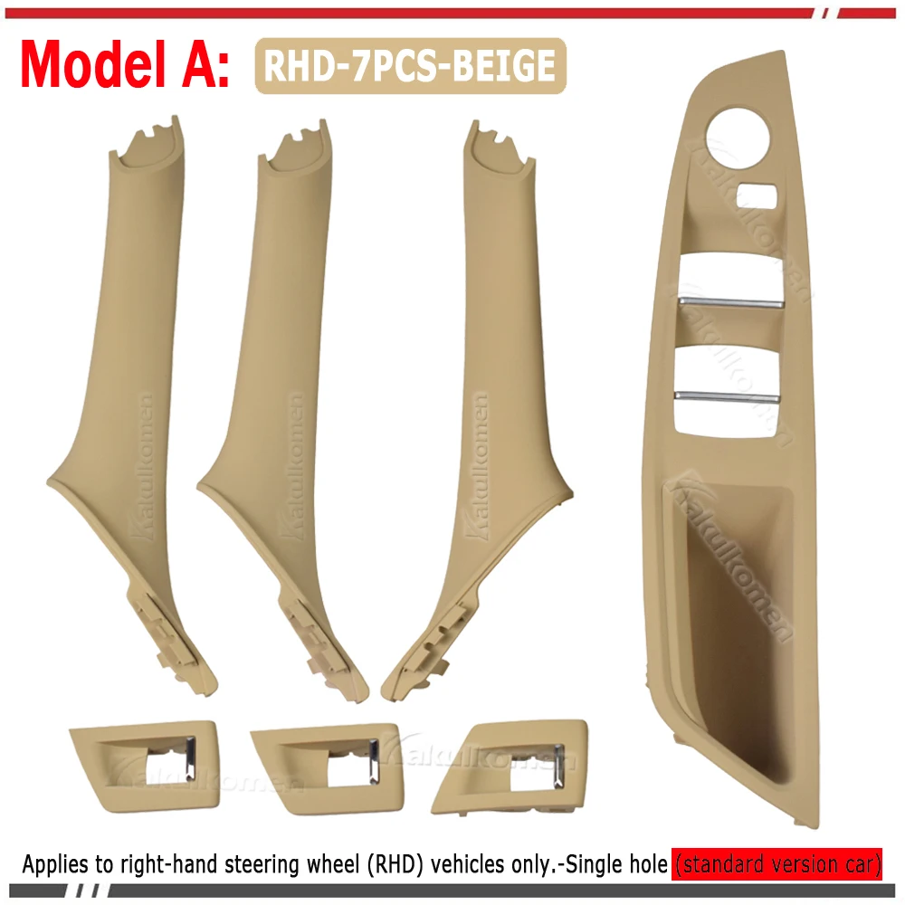 7-tlg Türgriff Set Für BMW 5er F10 F11 Rechtslenker | Innenverkleidungen Schwarz | Einfache Montage