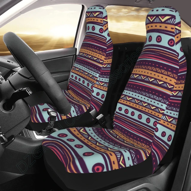 Baja-Juste de siège de voiture à rayures colorées, tissage de
