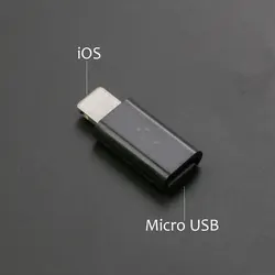 Compact Micro USB to Lightning Adapter - Universal 8 - Pin Female Connector (Black)