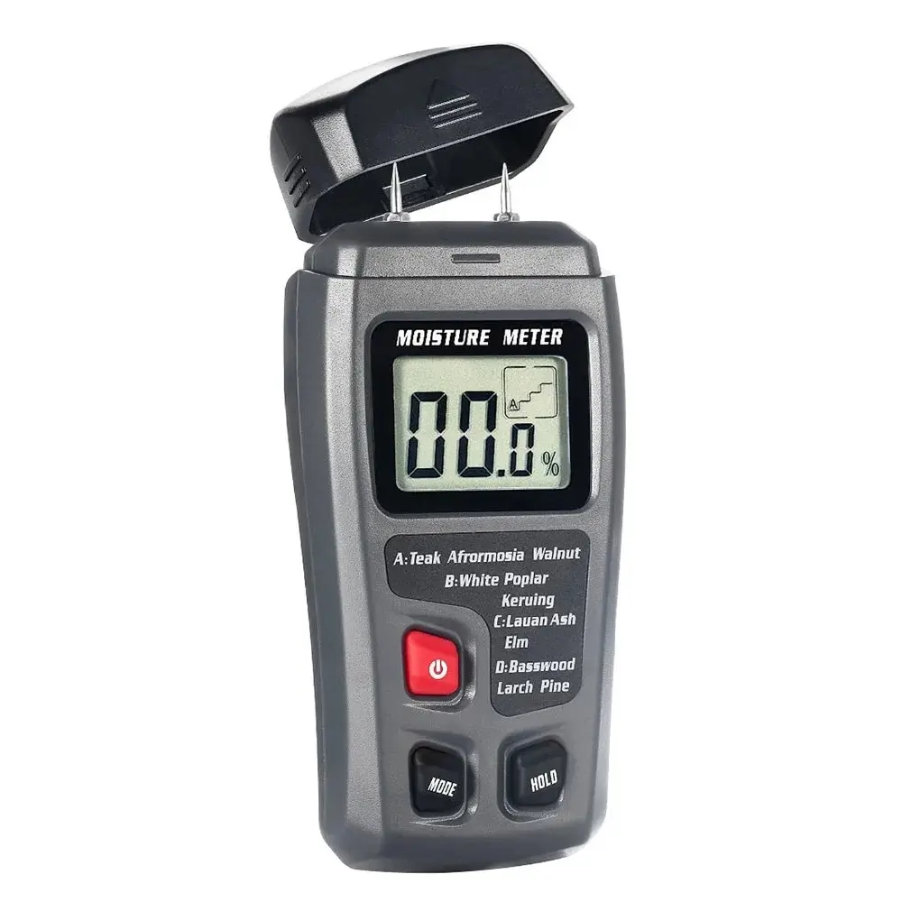 BSIDE Digital Wood Moisture Meter Professional Timber Damp Tester Handheld Hygrometer Lumber Detector EMT01 with HD LCD Display