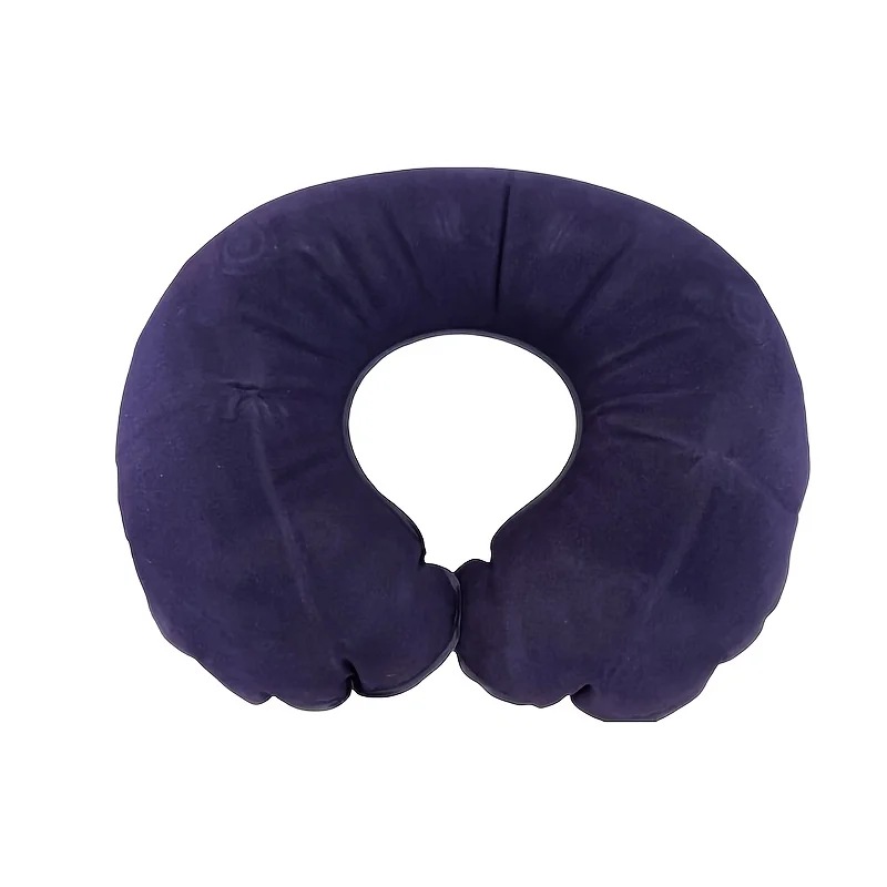 Ergonomic C-Shaped Neck Pillow, Polyester Travel  Car Support Cushion U-shaped Travel Inflatable Pillow 4