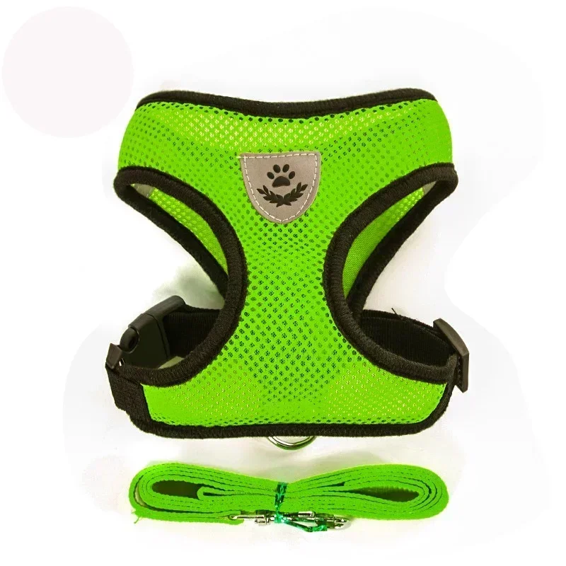 Pet Harness and Leash Set Cat and Dog Walking Soft Mesh Breathable Adjustable Vest for Puppy Leash Chest Strap Pet Supplies view 5