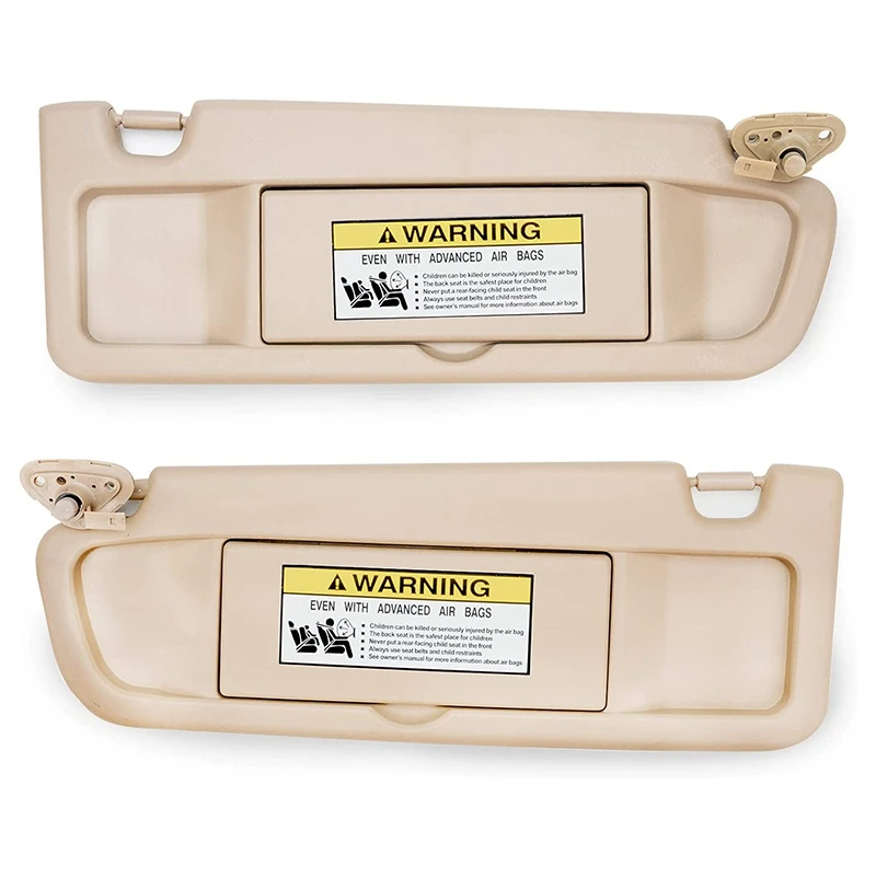 

Left Driver & Right Passenger Side Sun Visor Compatible With For 2006-2011 Honda Civic Replaces (Pair,Beige)