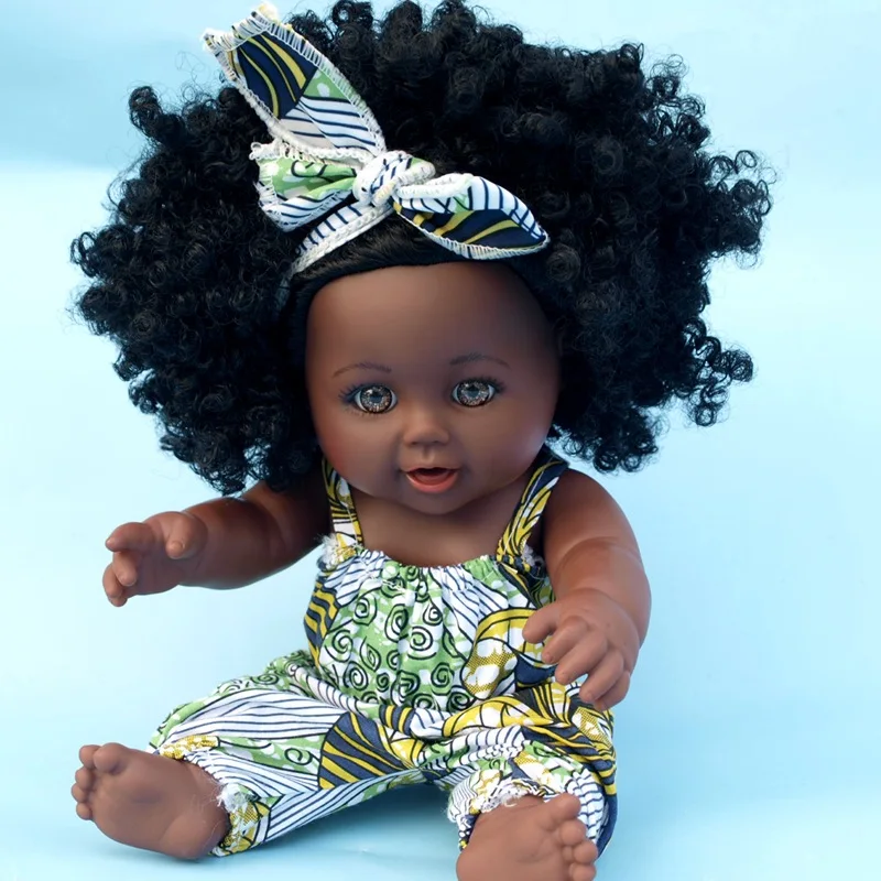 Kawaii 30cm Negro Baby Doll For Children Companion Toy Black BJD