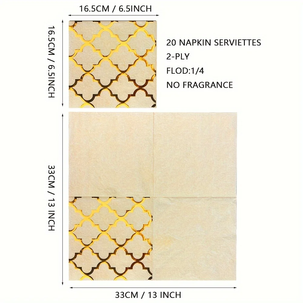 Litght Luxury Hot Stamping Process Napkins No Fragrance Paper Napkin Party Table Setting Paper Cafe Mouth Cloth 20pcs/bag paper napkins,disposable tableware