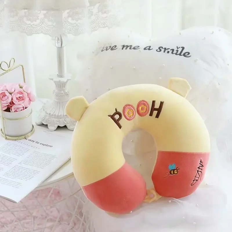 Disney Mickey Minnie Stitch Cartoon Cute Travel Portable U-Shaped Pillow Car Office Neck Pillow Cervical Pillow Boy Girl Gift 3