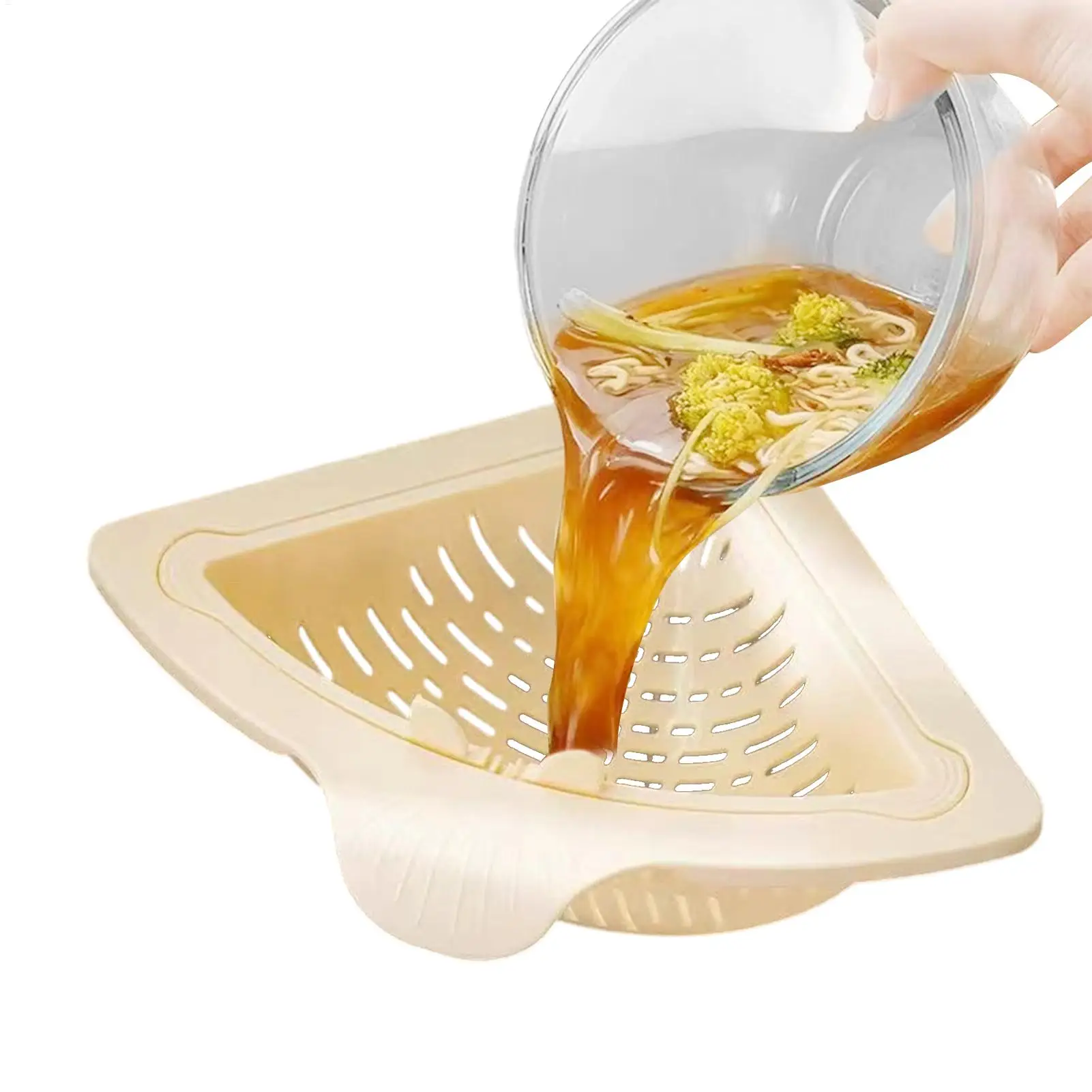 Kitchen Sink Drain Strainer Magnetic Sponge Holder Anti-Clog Corner Sink Strainer Kitchen Food Catcher for Garbage Disposal Home