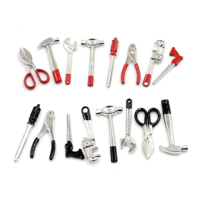 

8pcs 1:12 Scale Hand Tools Set Accessories Dolls Metal House Miniature