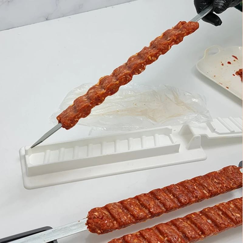 SENSHENGXIN Kebab Maker, 13 Inch Long Press, Thick Plastic Manual Kebab