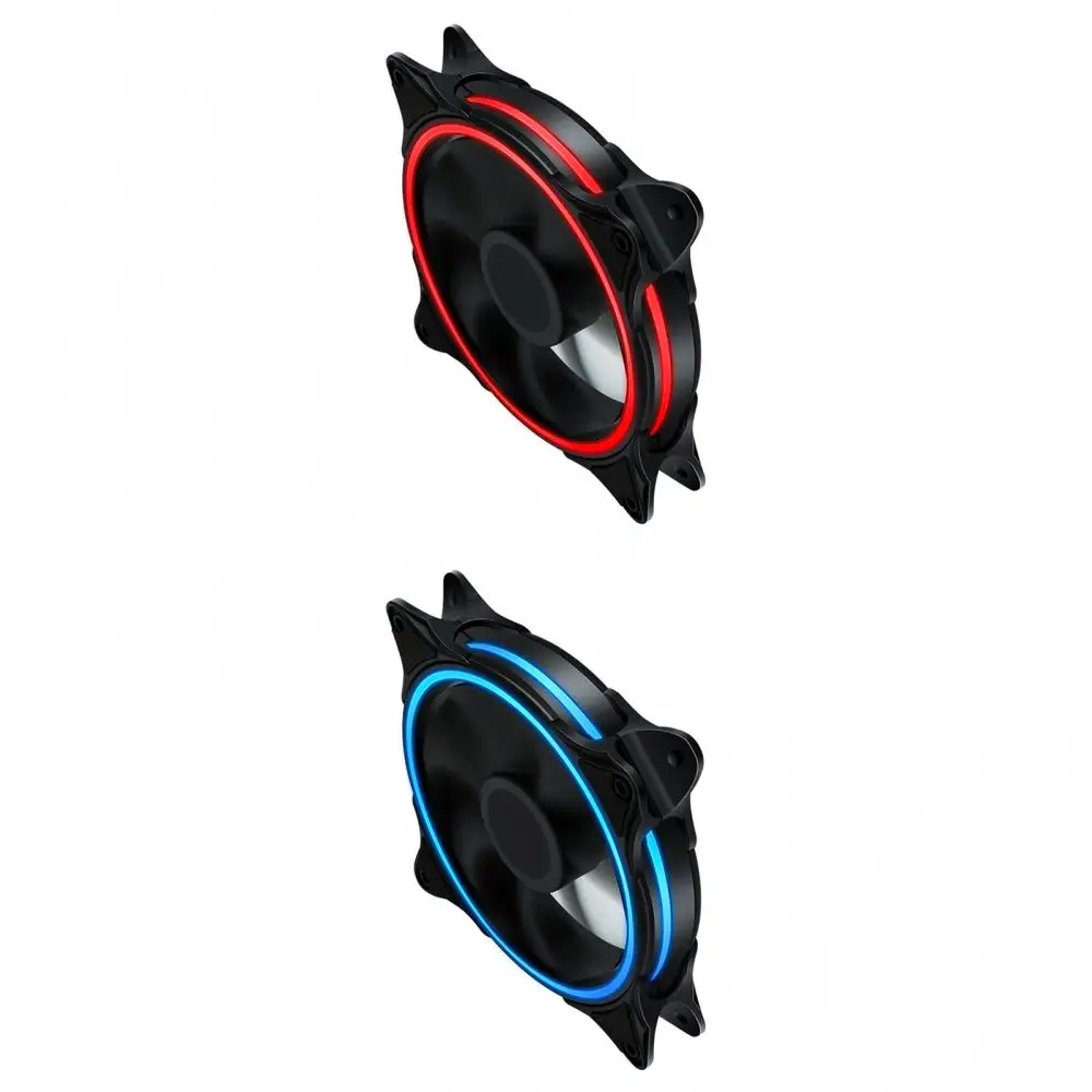 범용 무소음 LED 컴퓨터 팬 라디에이터 쿨러, 무소음 냉각 선풍기, 12cm PC 케이스 선풍기