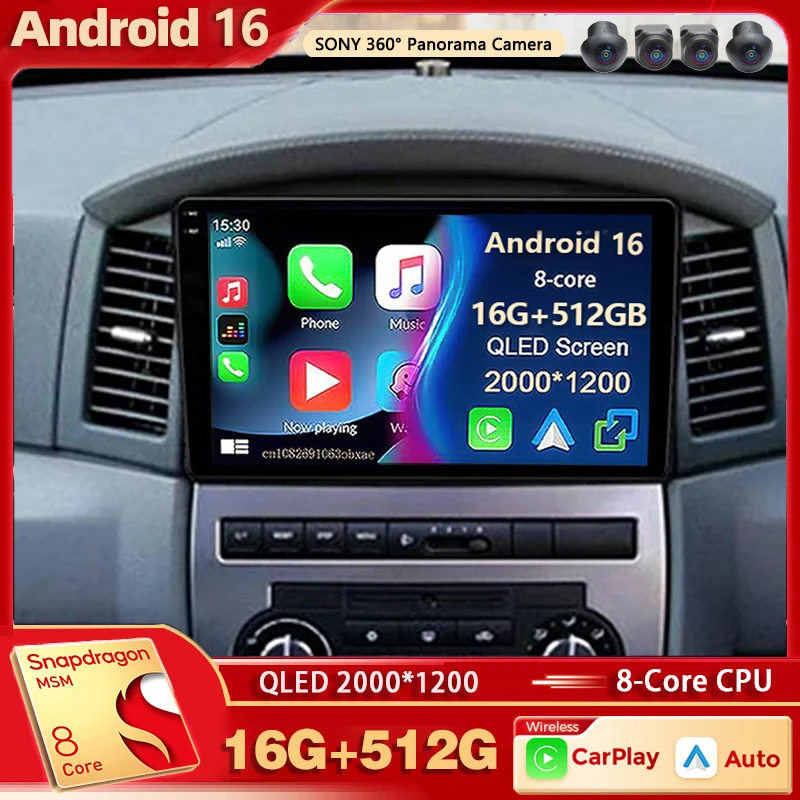 Radio Android 16 2K QLED para Jeep Grand Cherokee 2005-2007, Reproductor Multimedia de Video para Auto, GPS, Voz AI, CarPlay, 4G, Estéreo, BT 1