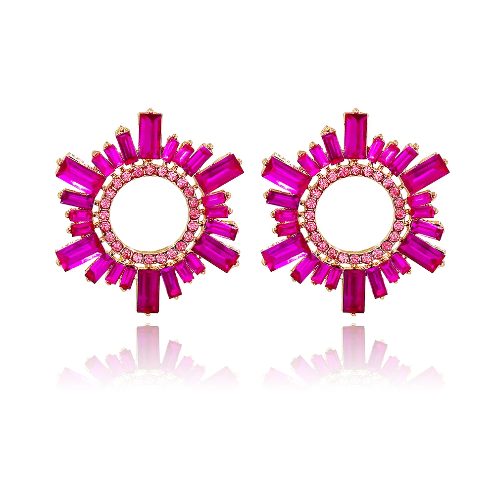 Ring Around the Rhinestones - pink - Paparazzi earrings