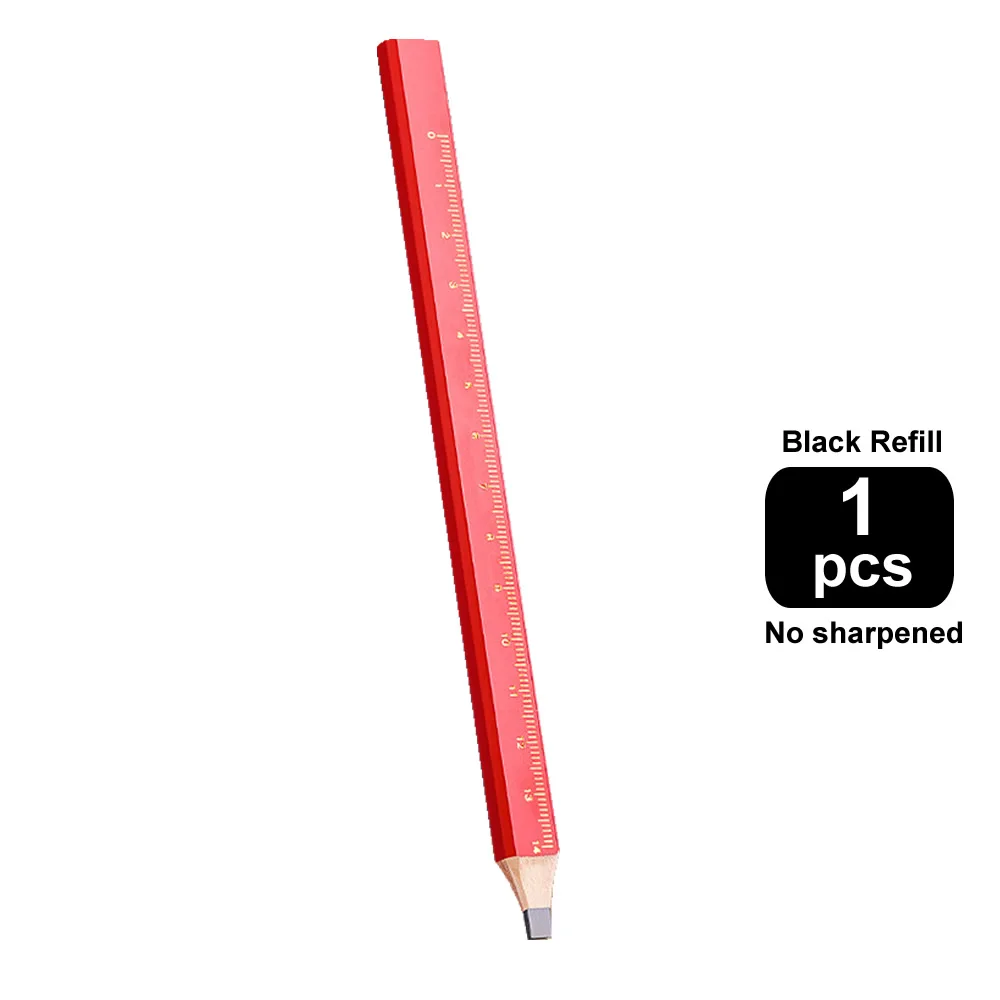 10-Pack Premium Woodworking Marking Pencils - Flat Head, Octagon & Square Design, Black & Red