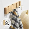 Foldable Bamboo Wall-mounted Clothes Hooks, Door Hangers, Household Coat, Towel Hook Shelf, Bathroom Hanging Rack 1