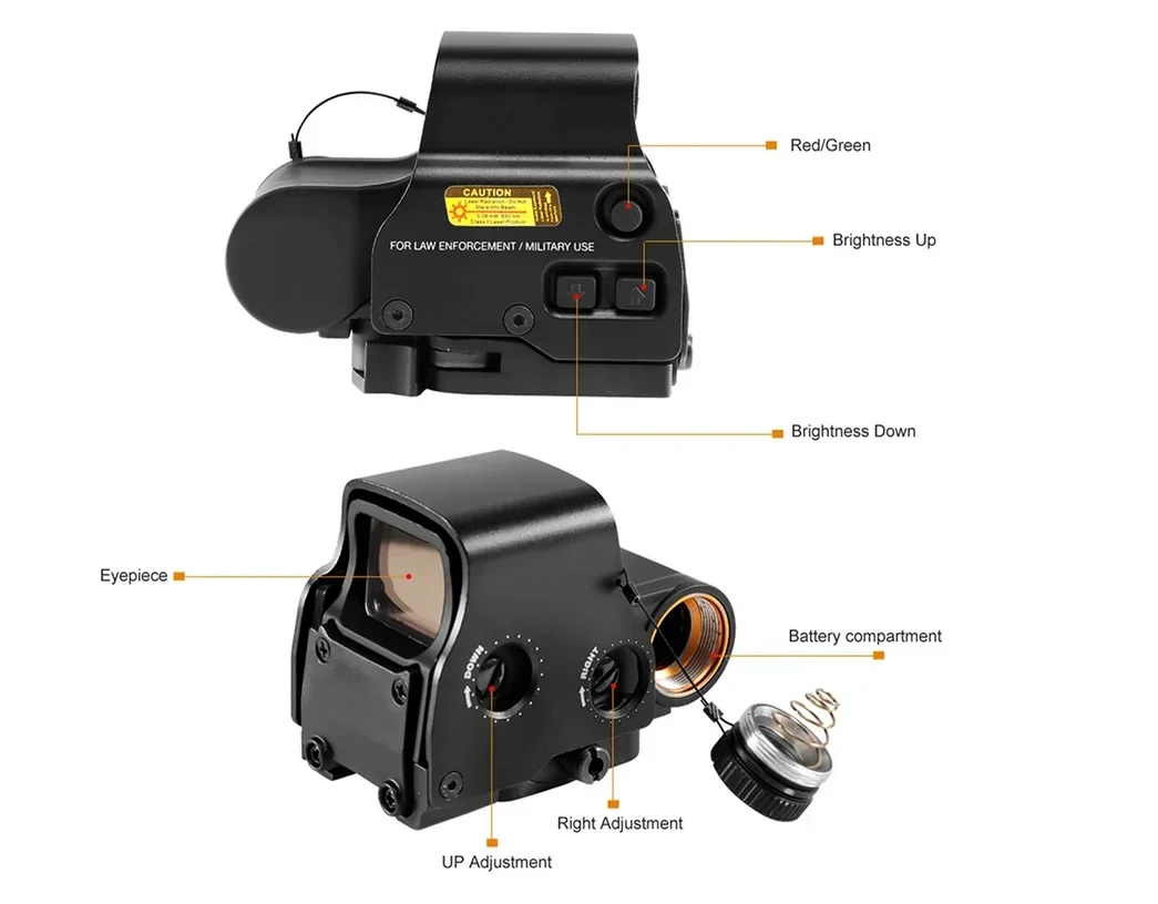 558 Holographic Red Dot Sight DCR Reticle EXPS3 Airsoft Riflescope 20mm Rail Mount 2A Initiative Marking