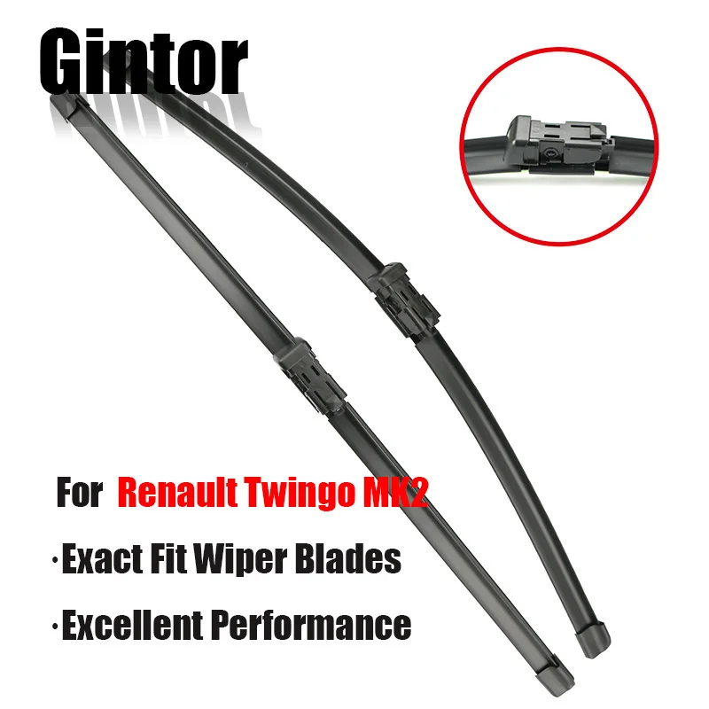 

Gintor Wiper Front Wiper Blades For Renault Twingo MK2 2007 - 2014 Windshield Windscreen Front Window 24''+20''