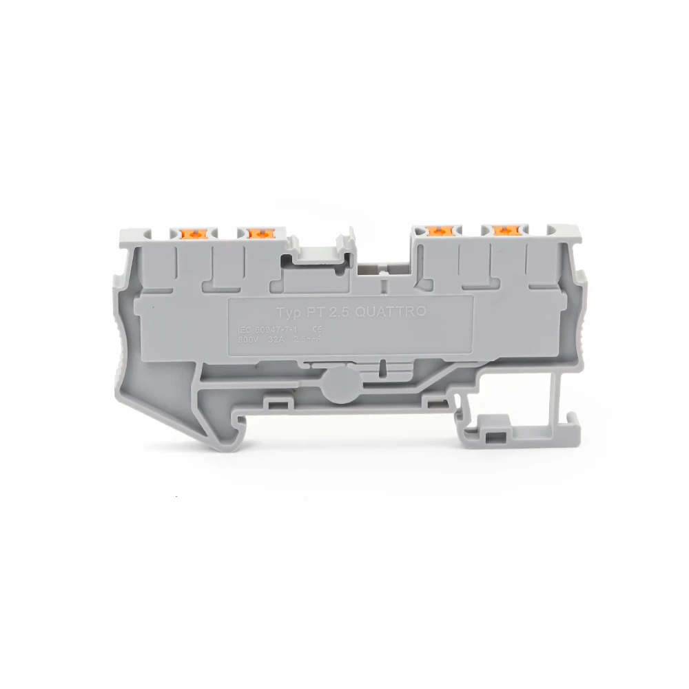 10Pcs Terminal Block PT2.5-QUATTRO 4 Conductors Din Rail Electrical Wire Spring Connection Push In Conductors Wire Connector din rail terminal block,wire connectors