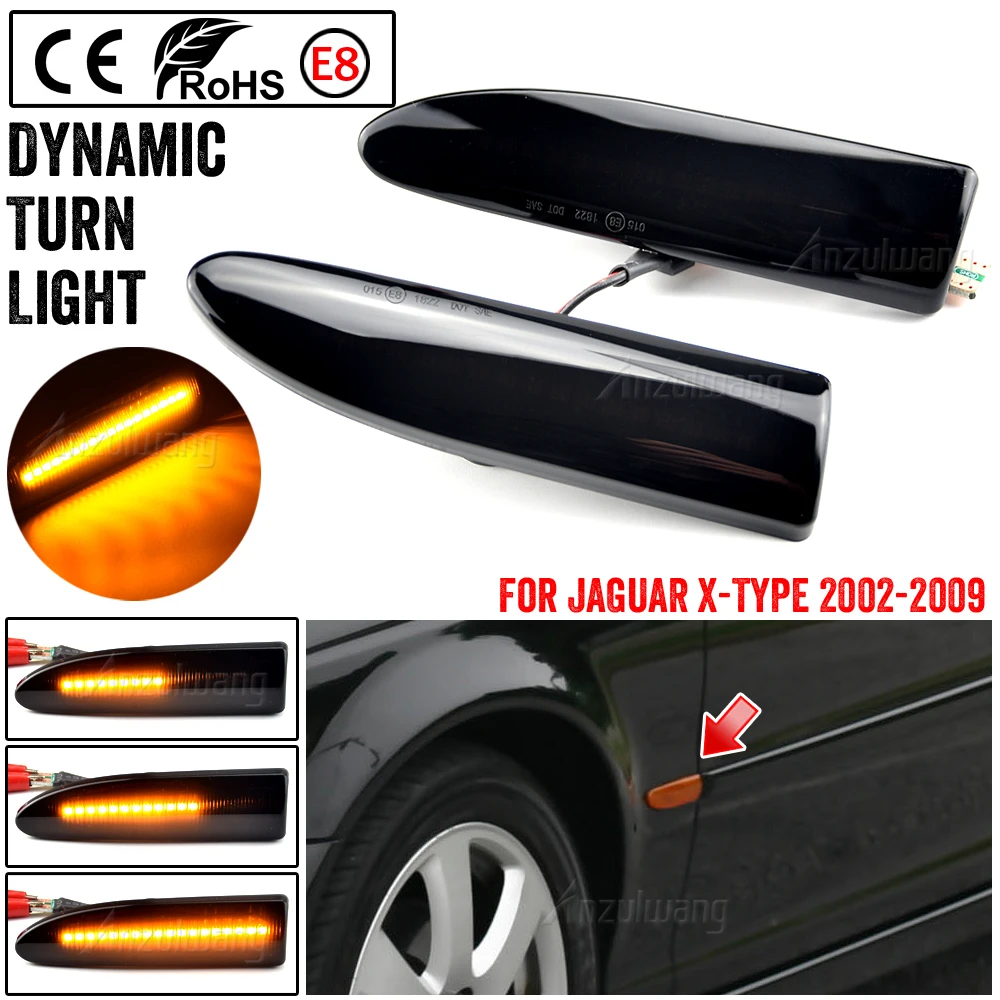 

Dynamic LED Side Marker Lights Flowing Turn Signal Light Side Repeater Lamp 12V Panel Lamp For Jaguar X-Type 2002-2009