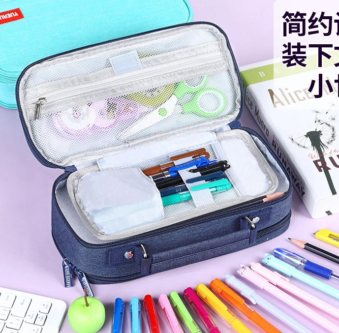 Cartoon Large-capacity 3 Layers Pencil Case Kawaii Anime Simple