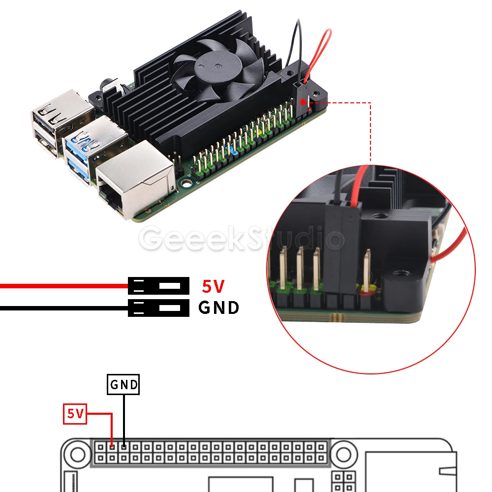 Rock-ventilador de Refrigeração para Dissipador Rock pi 4c Plus Modelo c Plus 3510 - Imagem 5