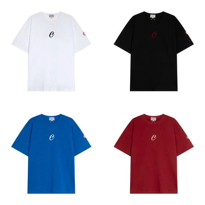 

24ss C. E CAVEMPT White T-shirts 3D Embroidered Oversized Pure Cotton C.E Short Sleeves