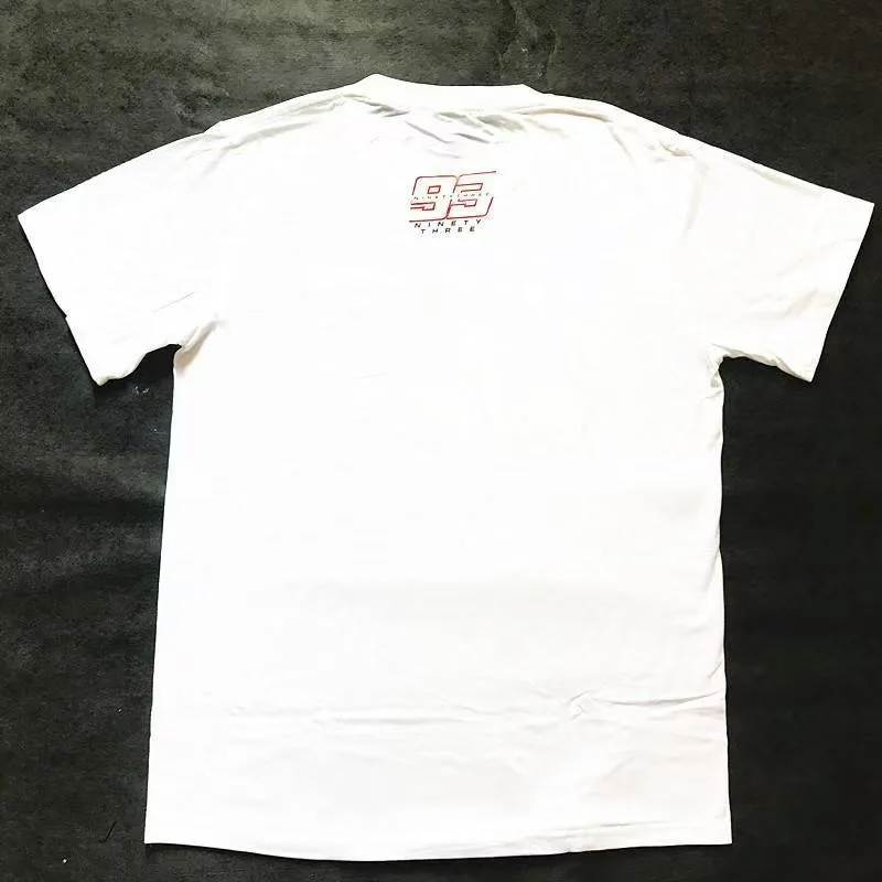 MOTO GP MM93 Motorcycle Ride T-shirt Pure cotton white No. 93 Marquez casual short sleeve Racing T-shirt