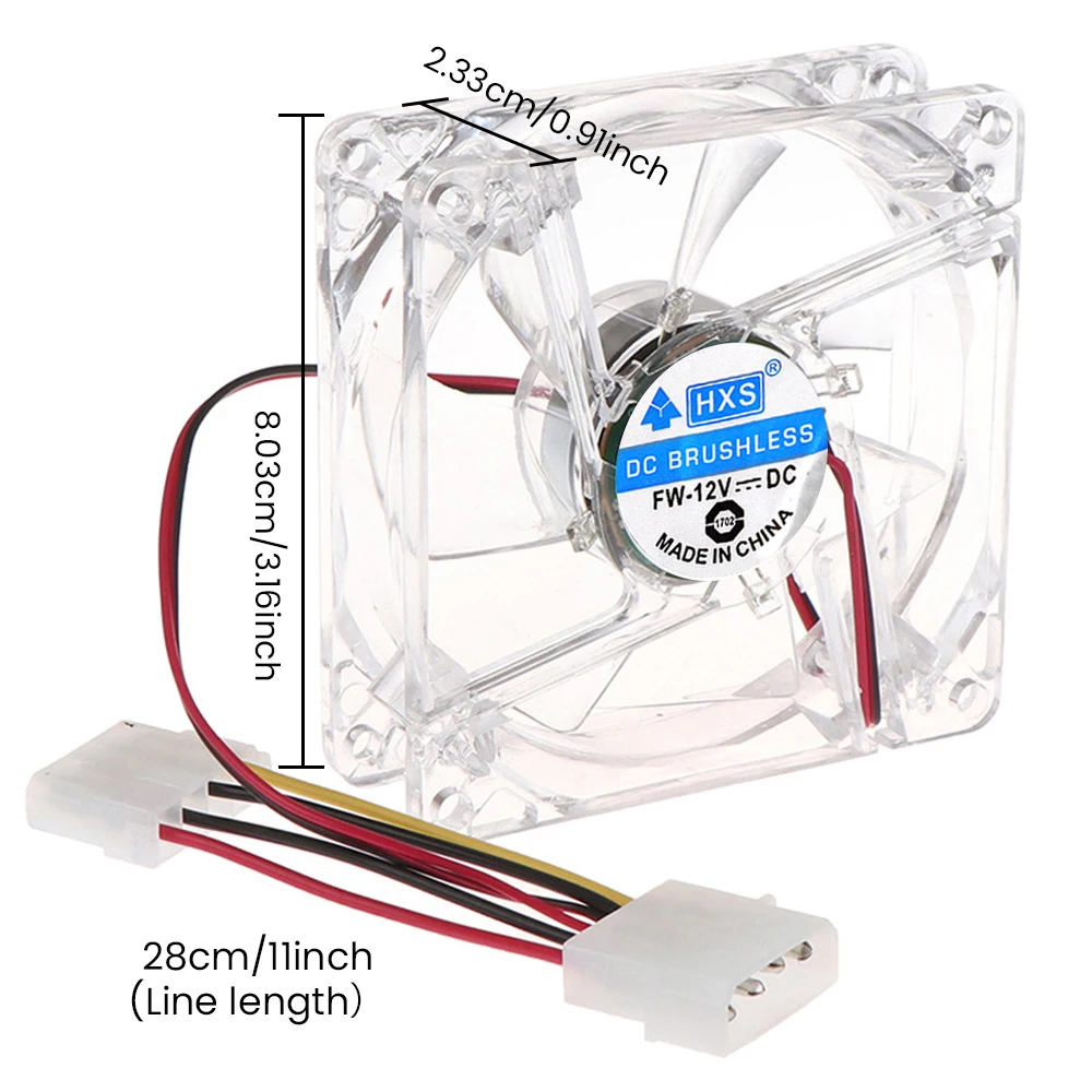 Cooling Fan 80mm Computer CPU Fan Cooler LED Computer PC Case Cooling Fan Ultra Silent Heatsink 80x80mm rgb light Fan,12v 3P IDE 4pin cooling fan gaming cooling fan